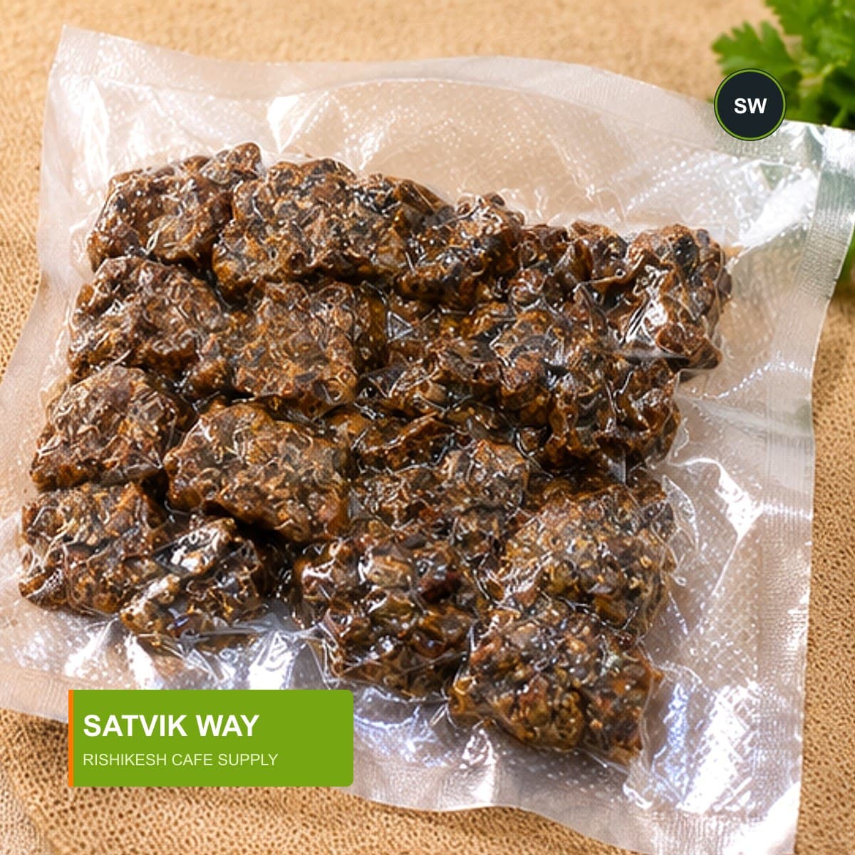 Satvik Way soy tempeh pack — angle 2 — Satvik Way tempeh, Rishikesh cafe supply